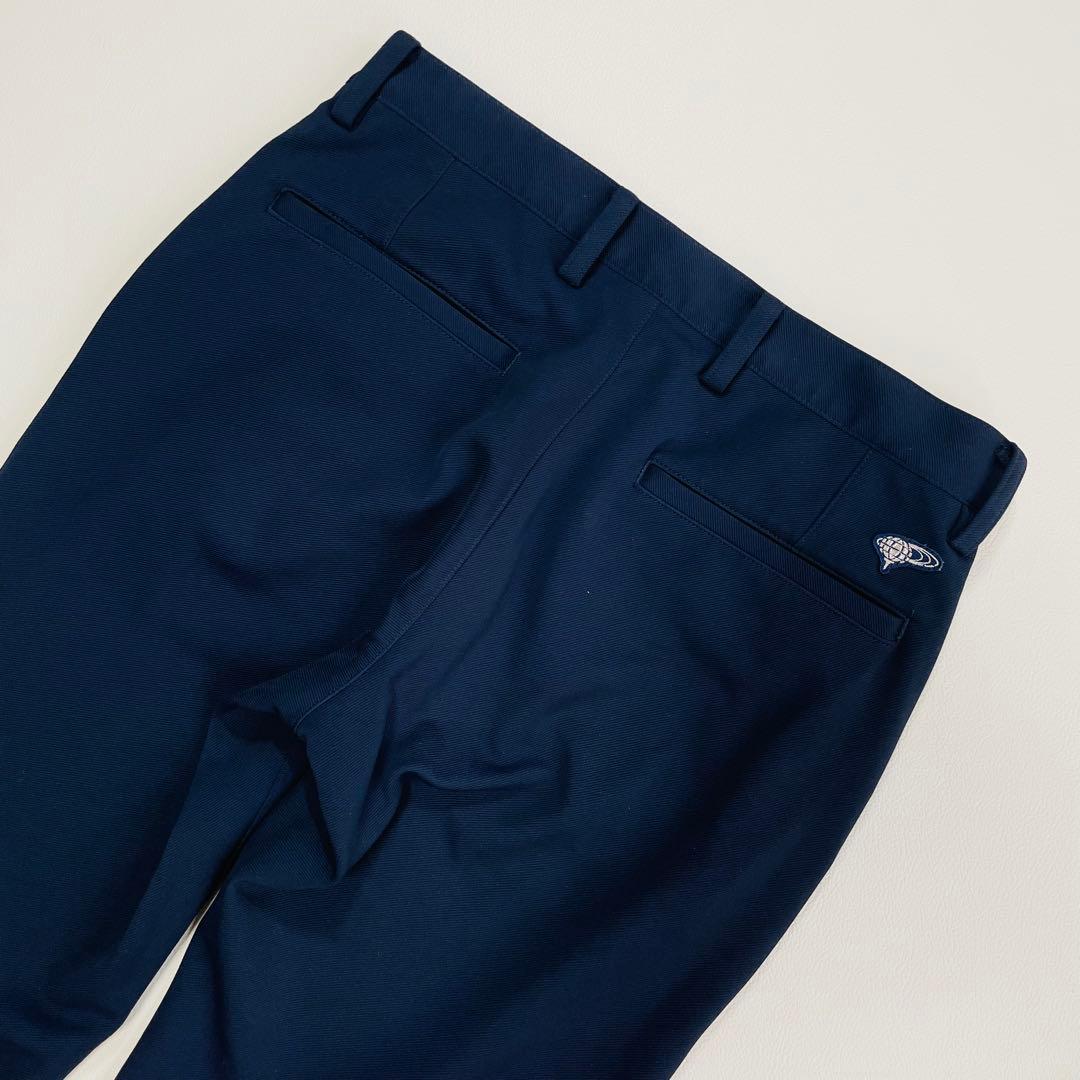 6491【美品】ビームスゴルフ　ロングパンツ　パープルレーベル　ネイビー
