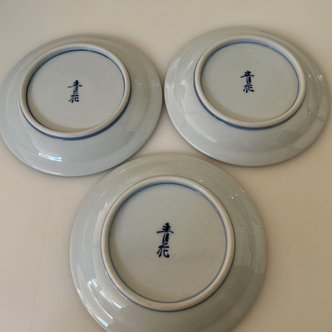 有田焼　しん窯　青花　3枚