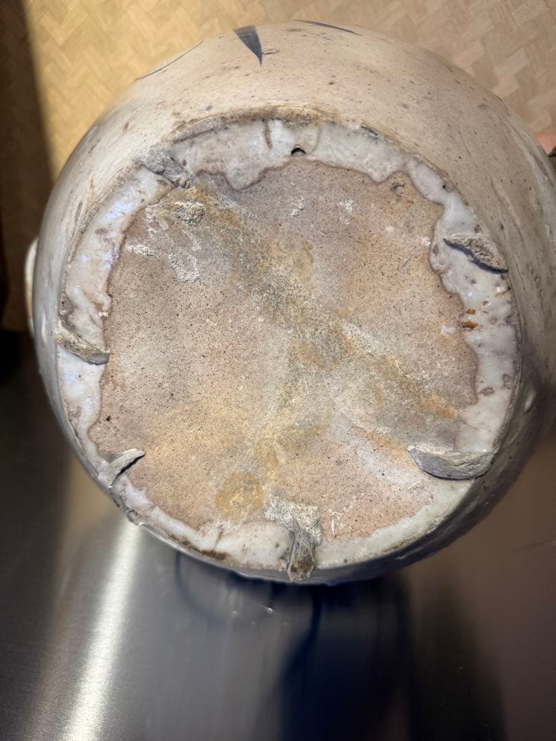 朝鮮美術　李朝　高麗白磁　染付　花文　壺　特大！高麗 白瓷 骨董品 古美術 古玩