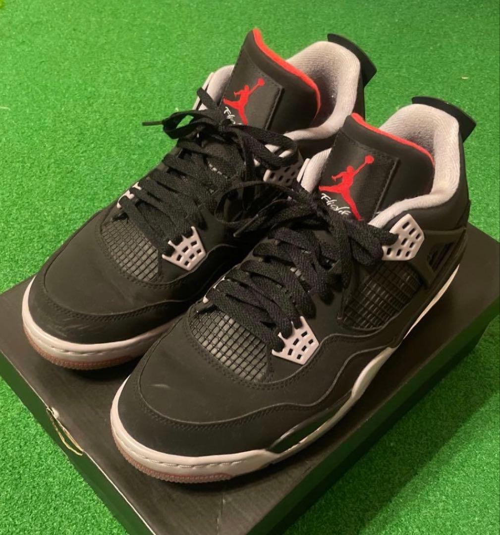 Air Jordan 4 26cm ゴルフシューズ ブラック/グレー/レッド