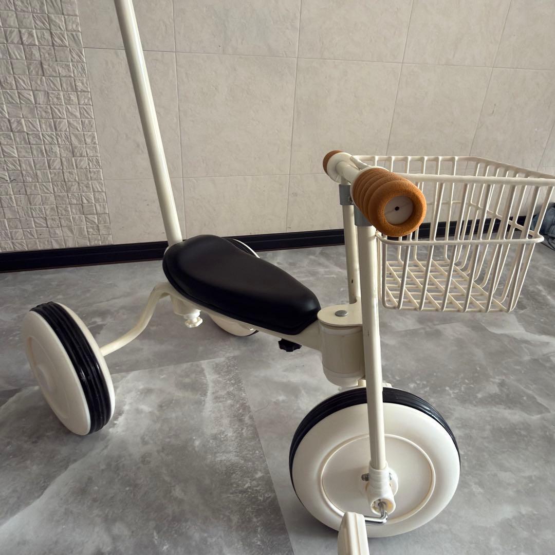 無印良品 無印 三輪車 舵取り棒付き アイボリー 白 子供