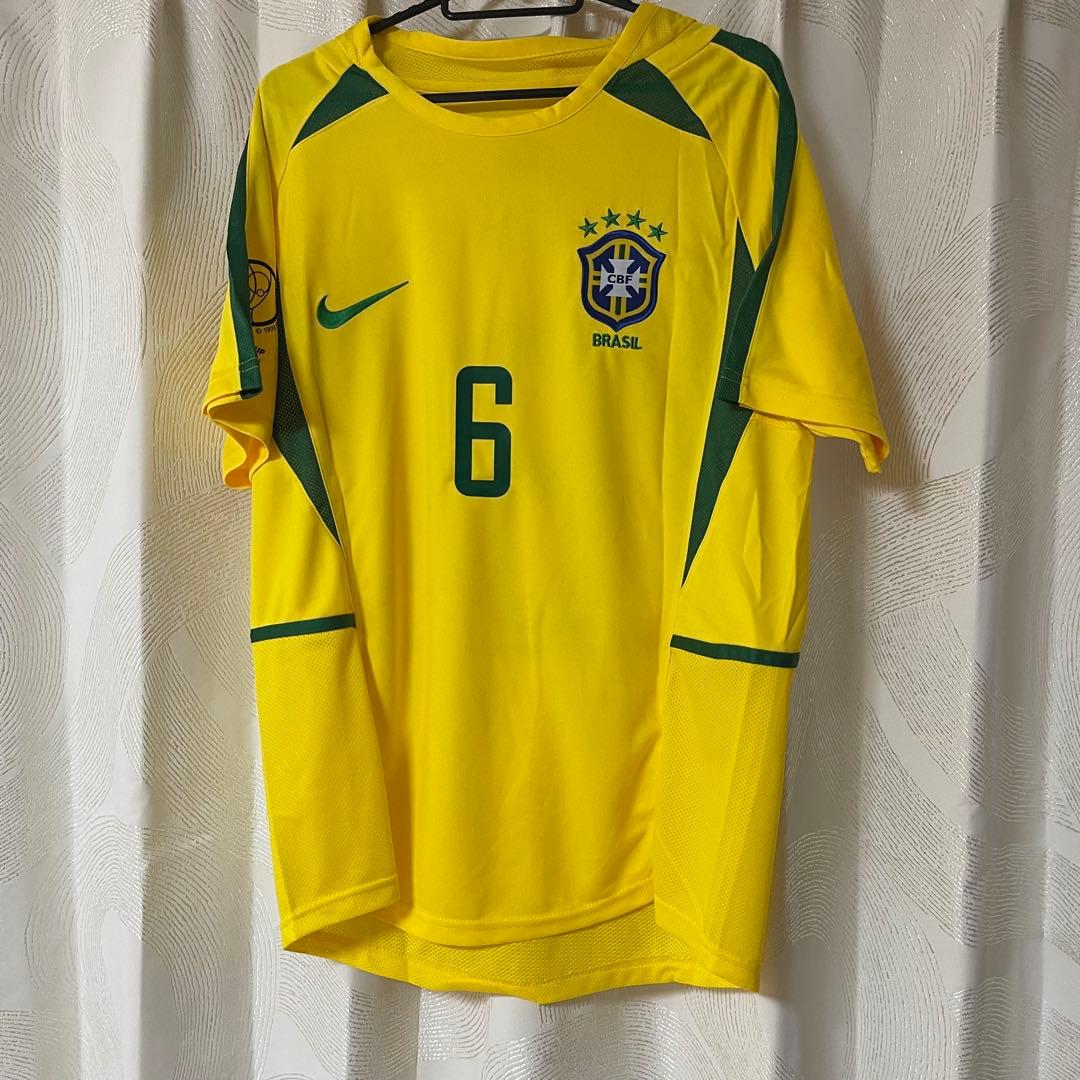 ブラジル代表2002ホームロベルトカルロスサッカーユニフォーム　ロベカル