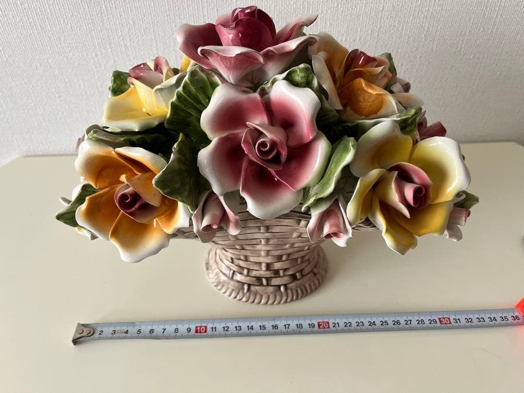リーガルバッサーノ イタリア製 花籠 西洋陶器 アンティーク　陶花
