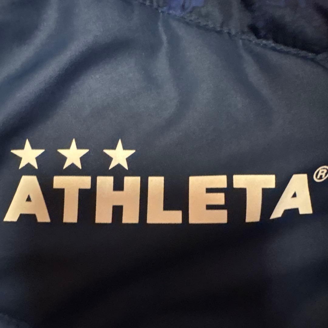 ATHLETA フード付きベンチコート ネイビー