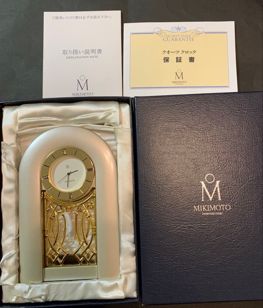 MIKIMOTO　ミキモト　クォーツクロック　置時計　パール　真珠　未使用・箱付