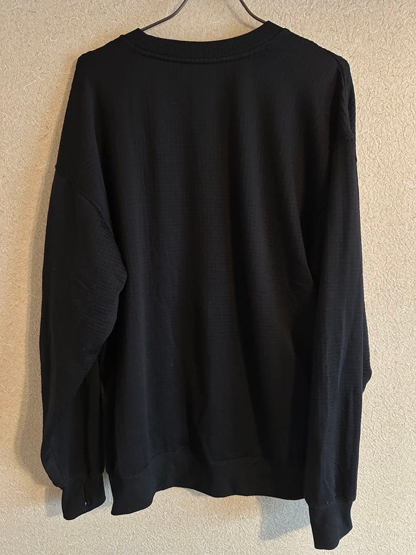 【美品】ハーレー ワッフルインナー ルーズ クルーネック ブラック Lサイズ