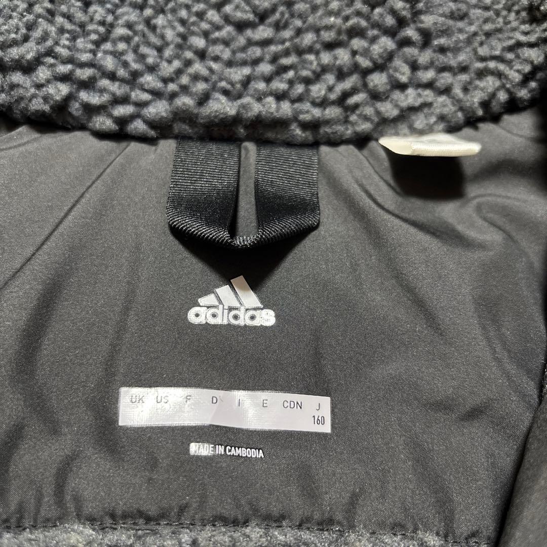 adidas ベンチコート 160 アディダス　黒　サッカー　子ども用　キッズ