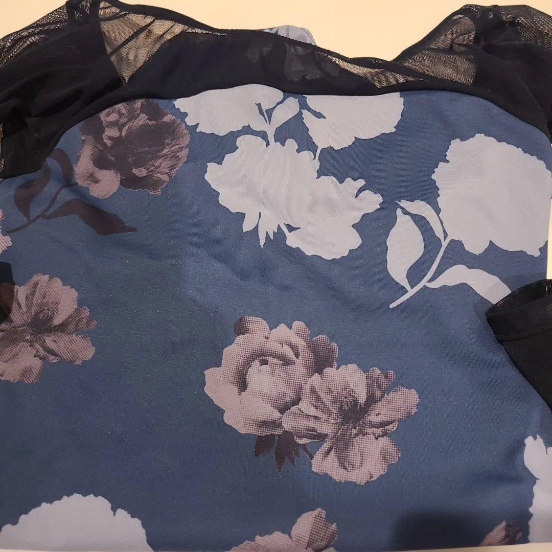 スティナ stina 花柄 長袖レオタード Mサイズ 黒メッシュ ★美品★