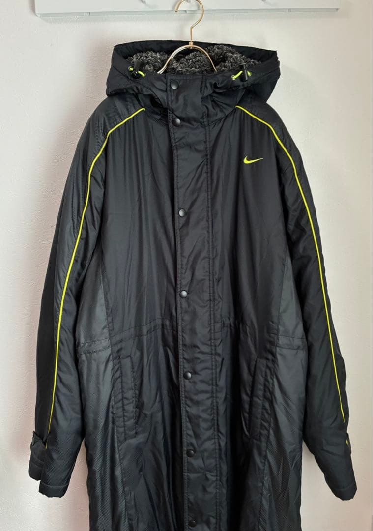 美品Nike ナイキ　メンズベンチコートM ロングコートスポーツ観戦裏ボア防寒着