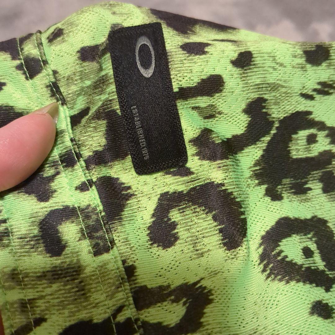 Oakley レオパード柄 シャツ L/XL 総柄蛍光/派手