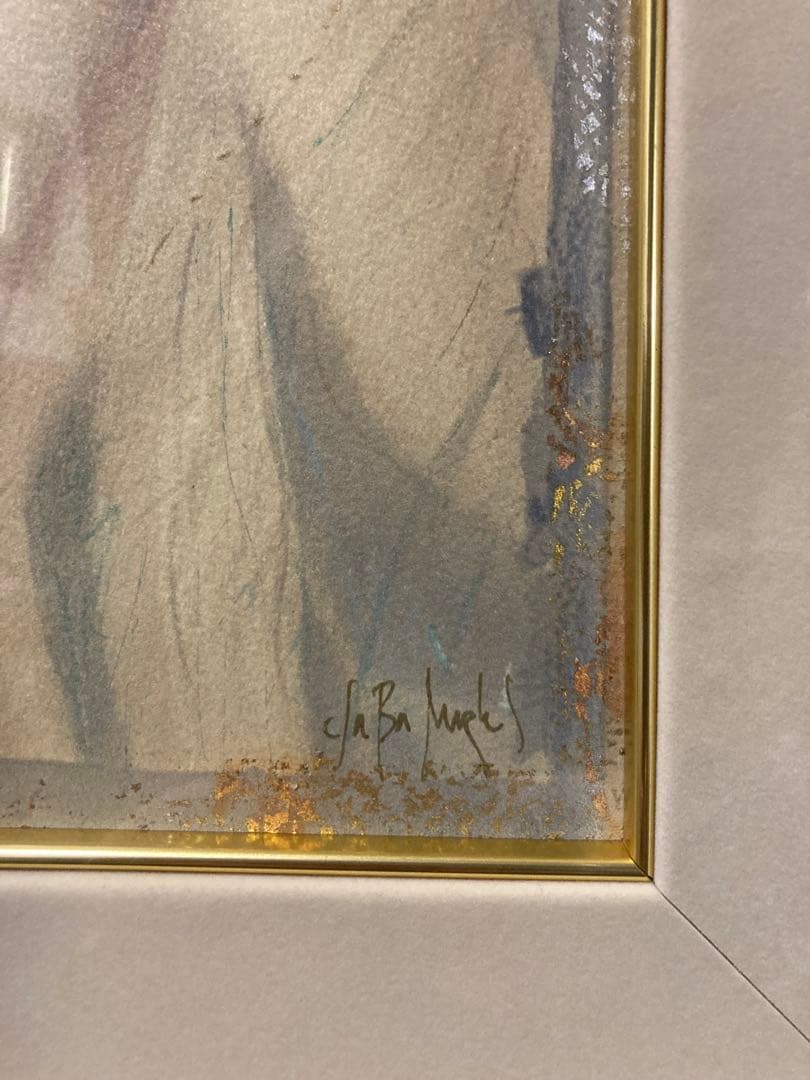版画 シルクスクリーン 一部手彩色 人物画　チャバ・マーカス 「カサンドラ」挿箱