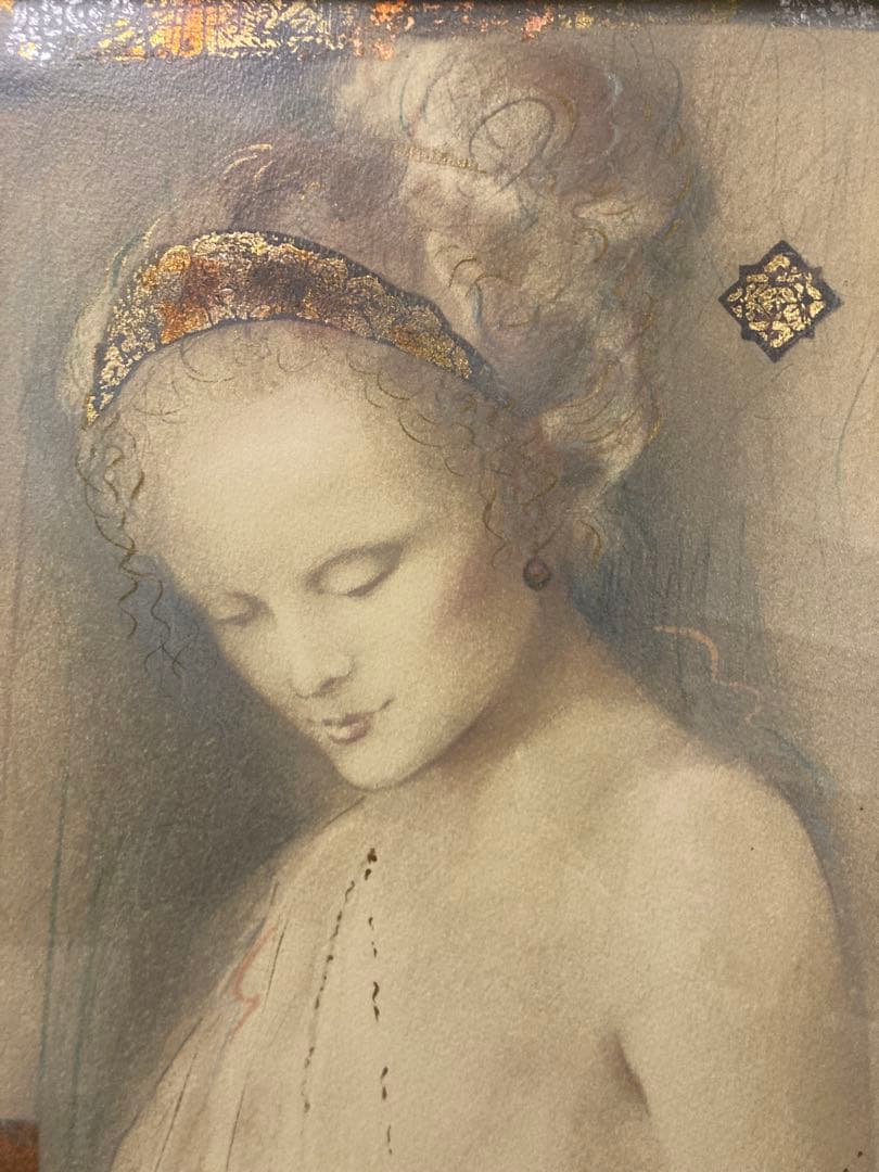 版画 シルクスクリーン 一部手彩色 人物画　チャバ・マーカス 「カサンドラ」挿箱