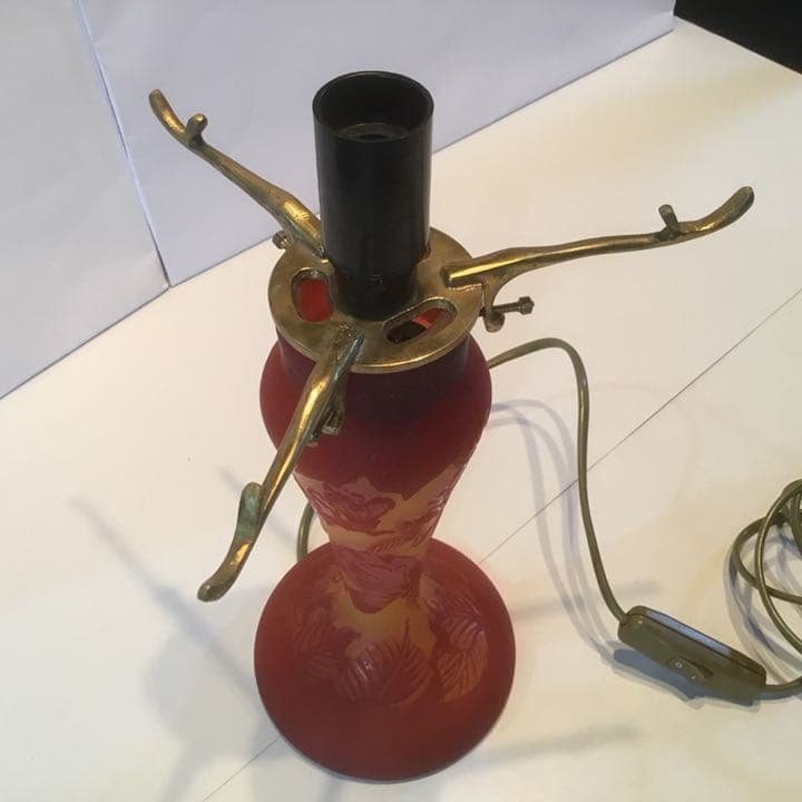 エミール・ガレ 復刻版 新品 ルーマニア カメオ彫 ランプ ライトスタンド 希少