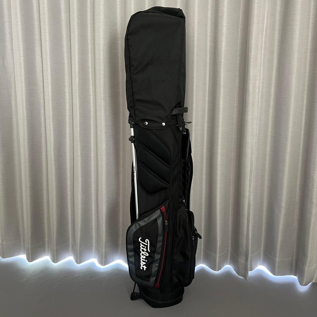 Titleist タイトリスト　キャディバッグ ゴルフ　スタンド　自立　黒　赤