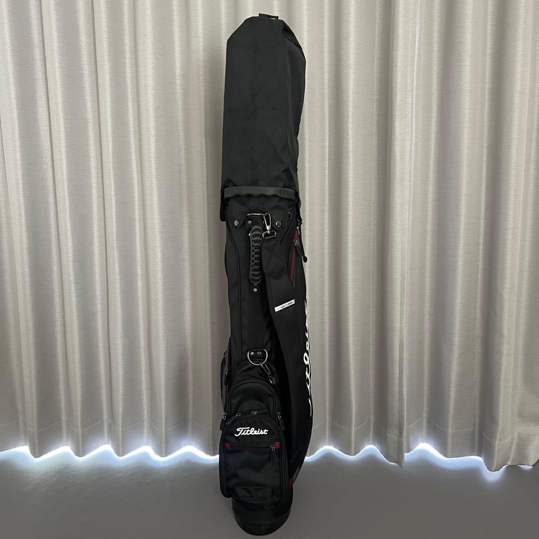Titleist タイトリスト　キャディバッグ ゴルフ　スタンド　自立　黒　赤