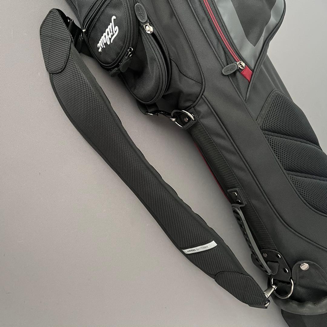 Titleist タイトリスト　キャディバッグ ゴルフ　スタンド　自立　黒　赤