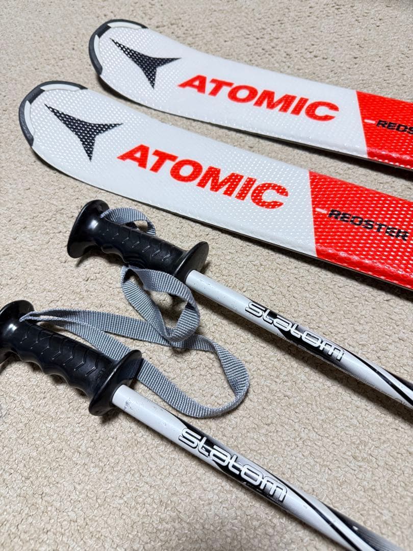 ATOMIC ジュニア用スキーセット 赤 110cm相当
