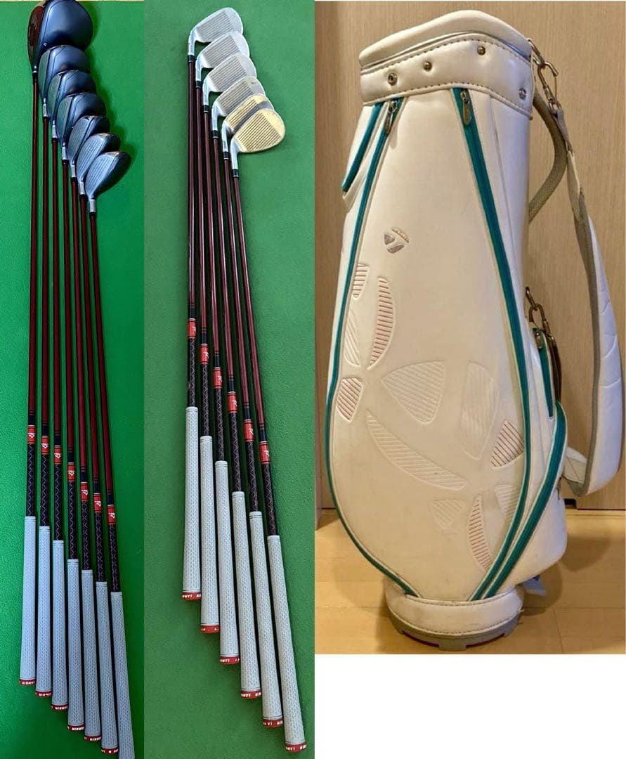 TaylorMadeレディースセット キャディーバック白+ステルス14本