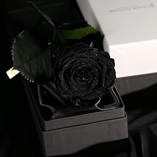 一輪薔薇 プリザーブドフラワー ダイヤモンドローズ レザーブラック Rose