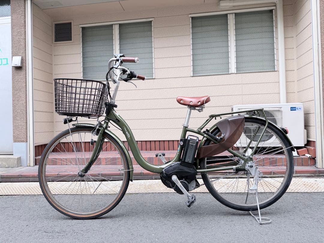大阪府　ヤマハ　電動アシスト自転車 オリーブグリーン