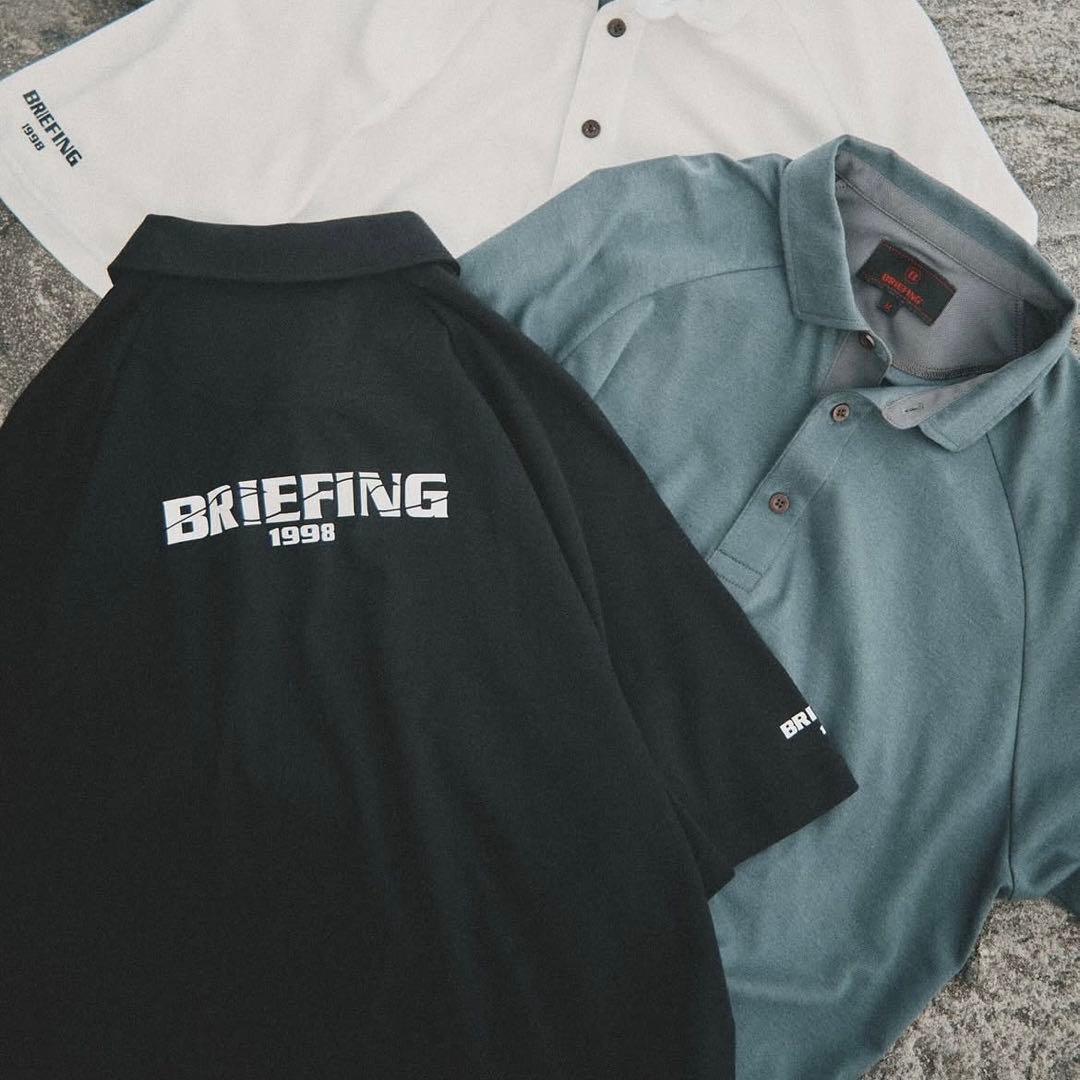 新品★23,100円 BRIEFING 黒ポロシャツバックロゴ 黒×白 メンズS