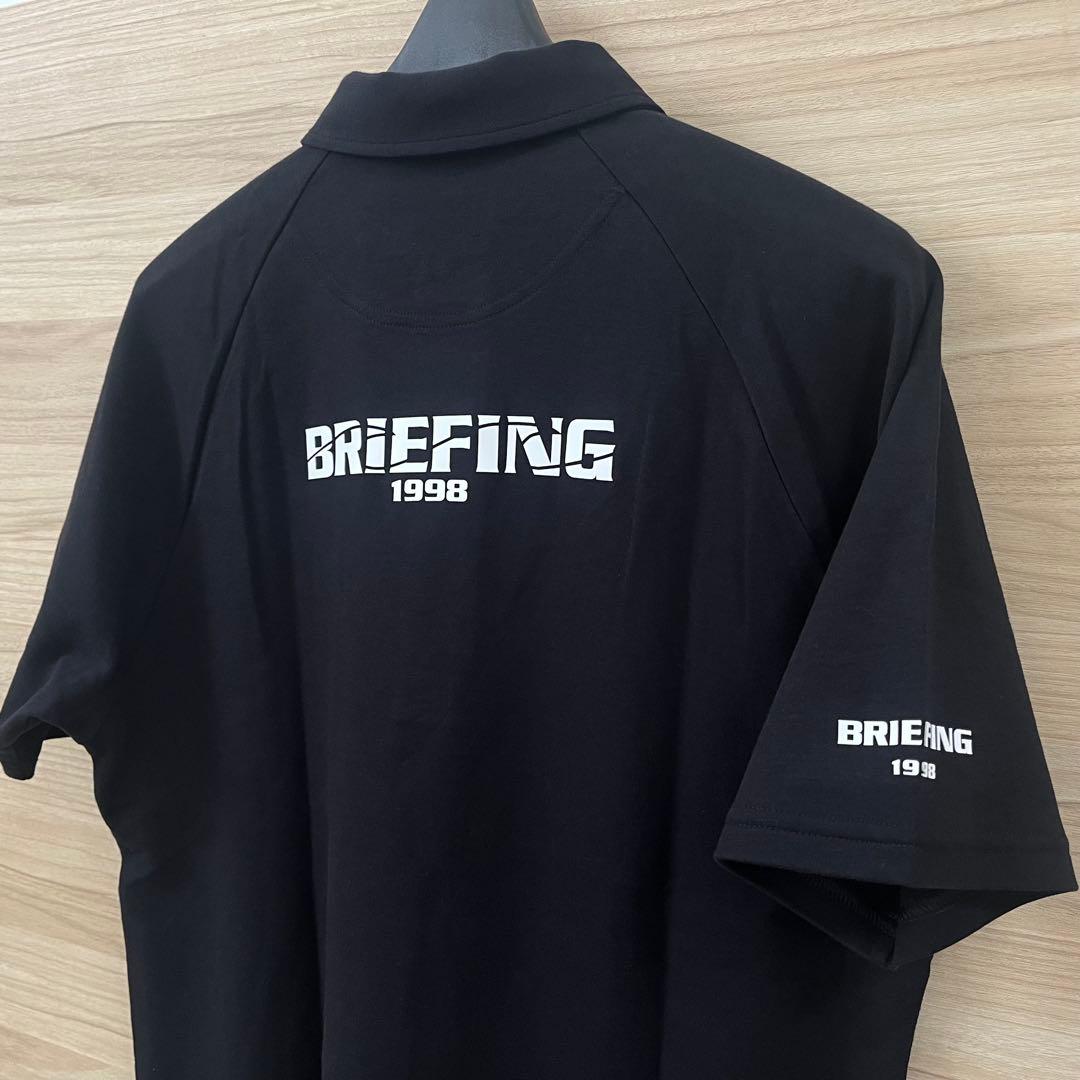 新品★23,100円 BRIEFING 黒ポロシャツバックロゴ 黒×白 メンズS