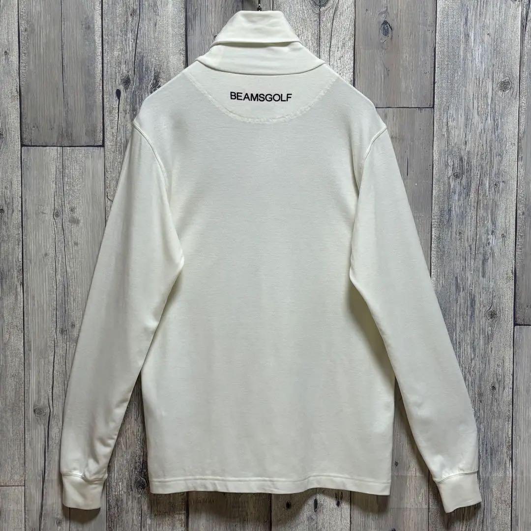 ビームス　BEAMS GOLF タートルネック　長袖　ビックロゴ　ホワイト
