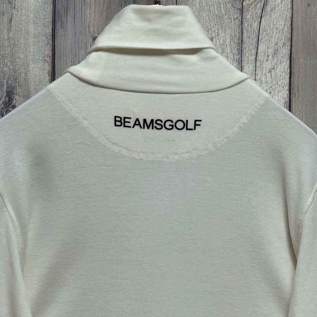 ビームス　BEAMS GOLF タートルネック　長袖　ビックロゴ　ホワイト