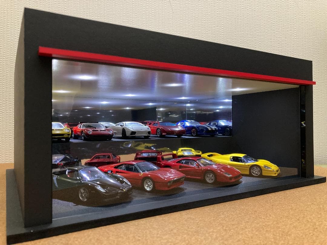 ミニカー専用ジオラマ：1/43 ショールームⅣ（ひな壇タイプ）／ミラーシート貼り