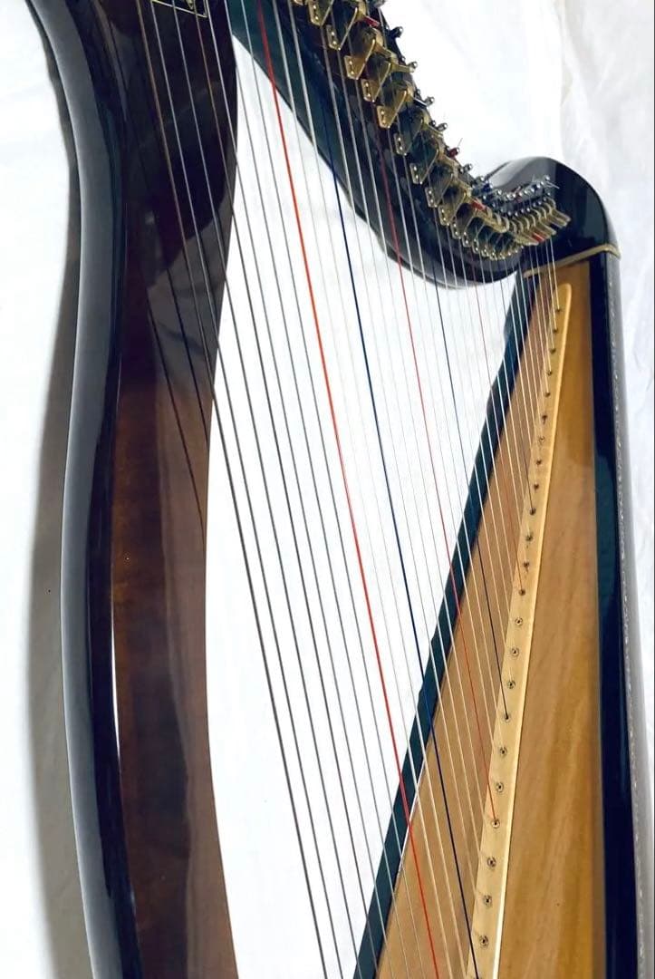 青山ハープ 34弦 130B 弦楽器 脚付 チューニングキー付 動作確認済