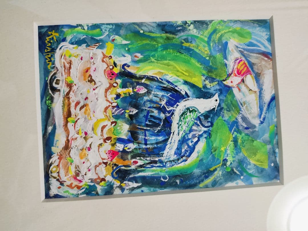 【直筆・額装付】山田きんしん「ウェディングベル」サイン入 絵画