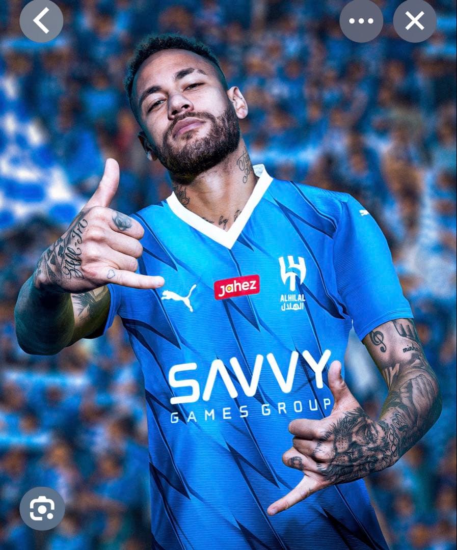 Al Hilal Puma サッカーシャツ 青　　(10 Neymar Jr.)