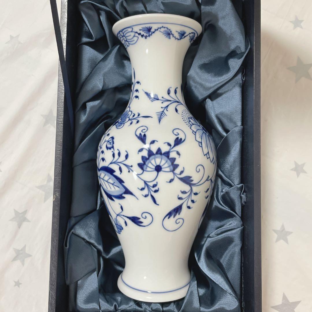 Meissen マイセン ブルーオニオン 花瓶　箱付き【未使用☆匿名送料無料】