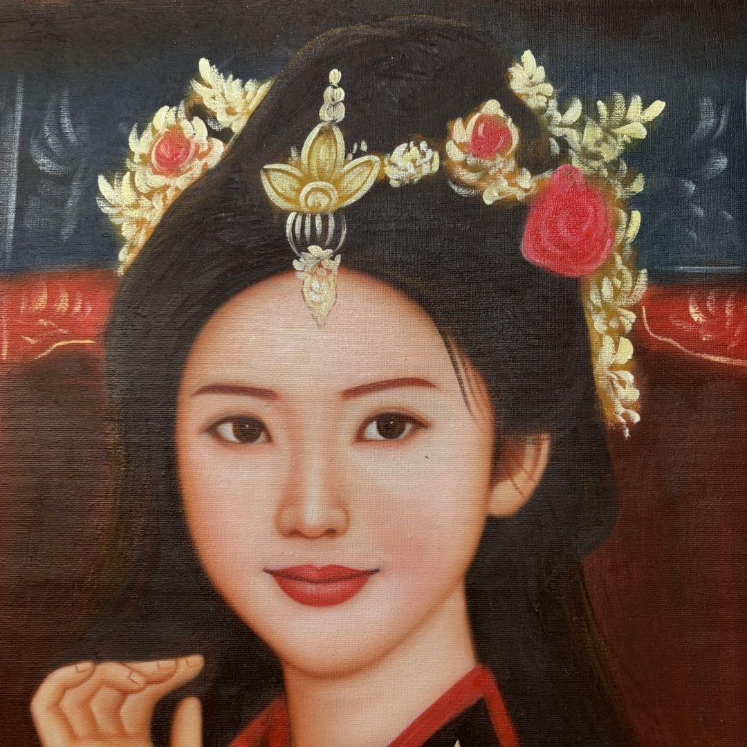 冷軍 作品図 手描き油彩画 人物画 70×100cm