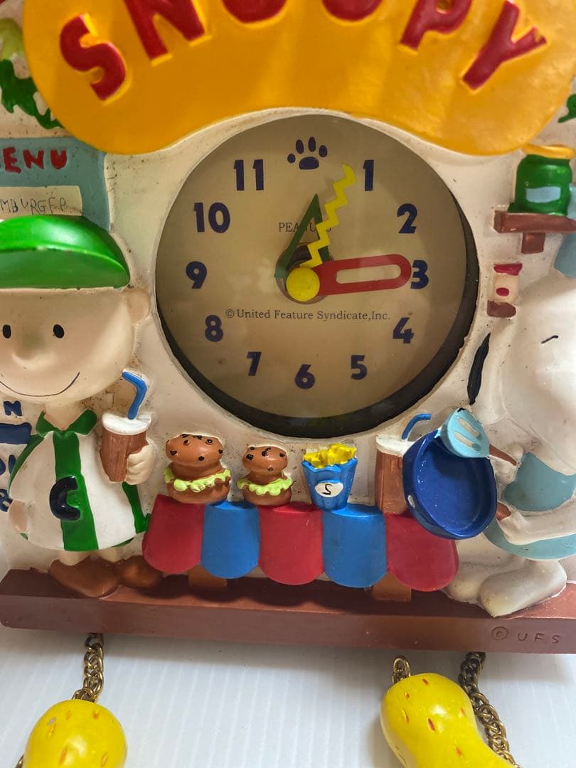 ヴィンテージ レア　snoopy スヌーピー 陶器　壁掛け時計