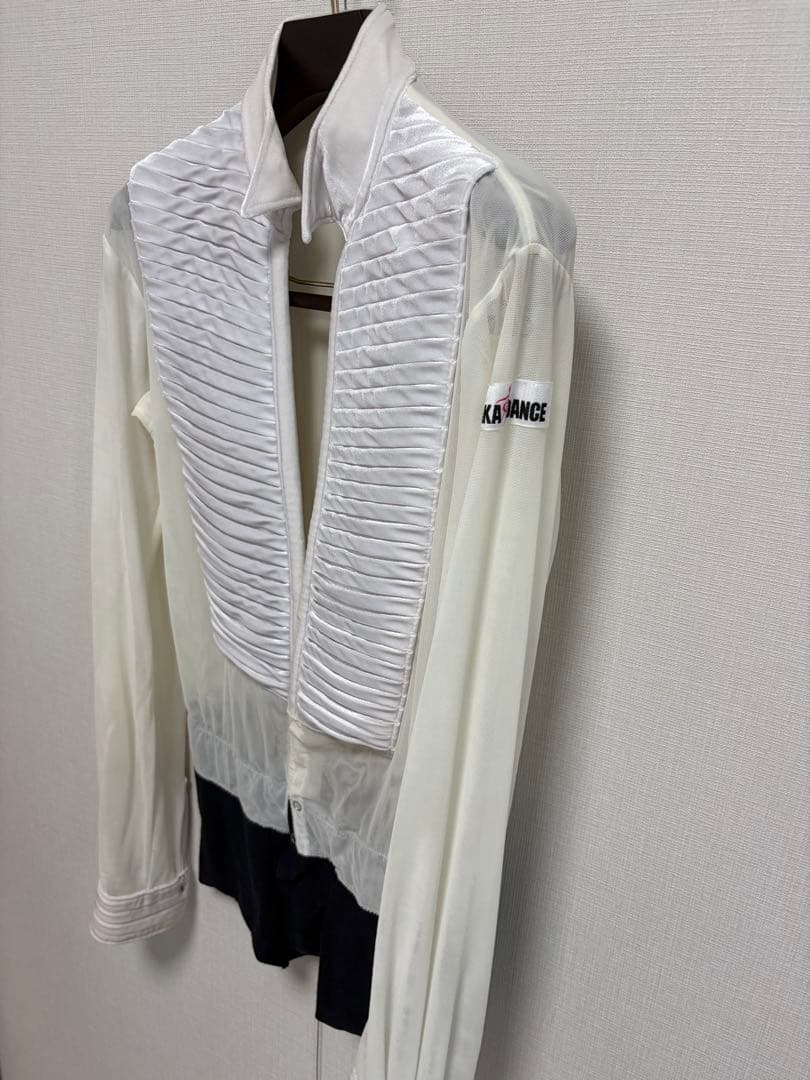【美品】タカダンス　ラテンシャツ　白　Mサイズ