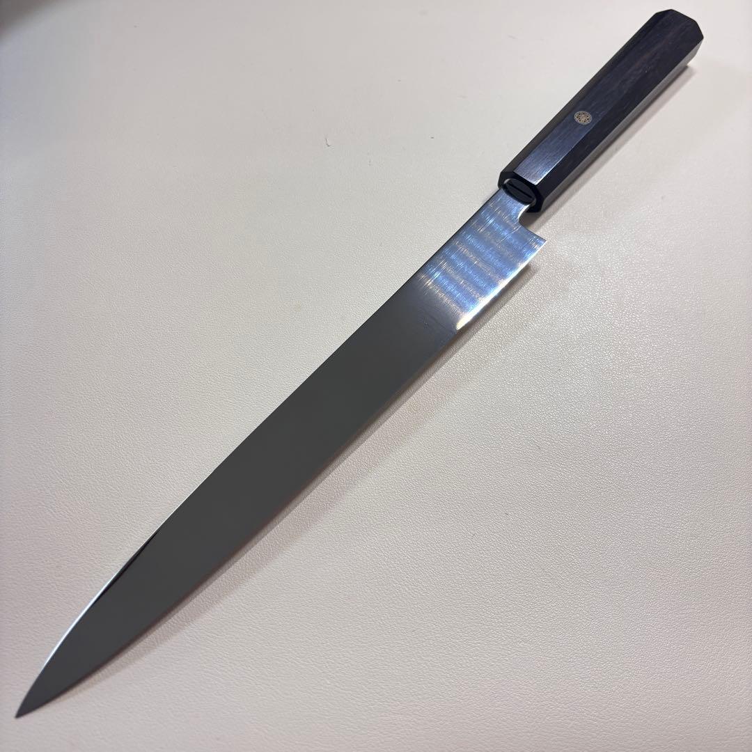270mm 柳刃包丁 鏡面　黒檀八角柄 刺身包丁 「全鋼」 'ᐁ