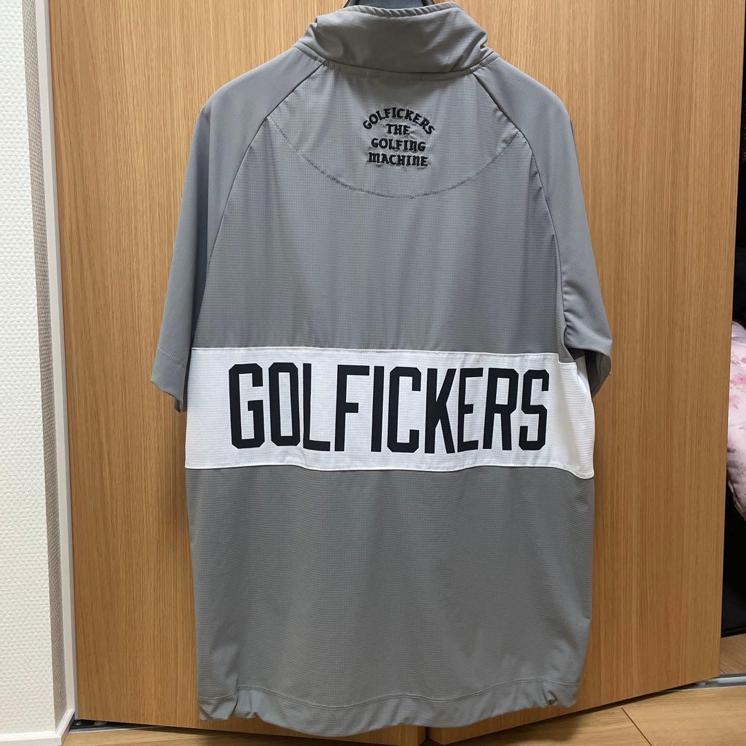 GOLFIGKERS グレー 半袖ハーフジップシャツ