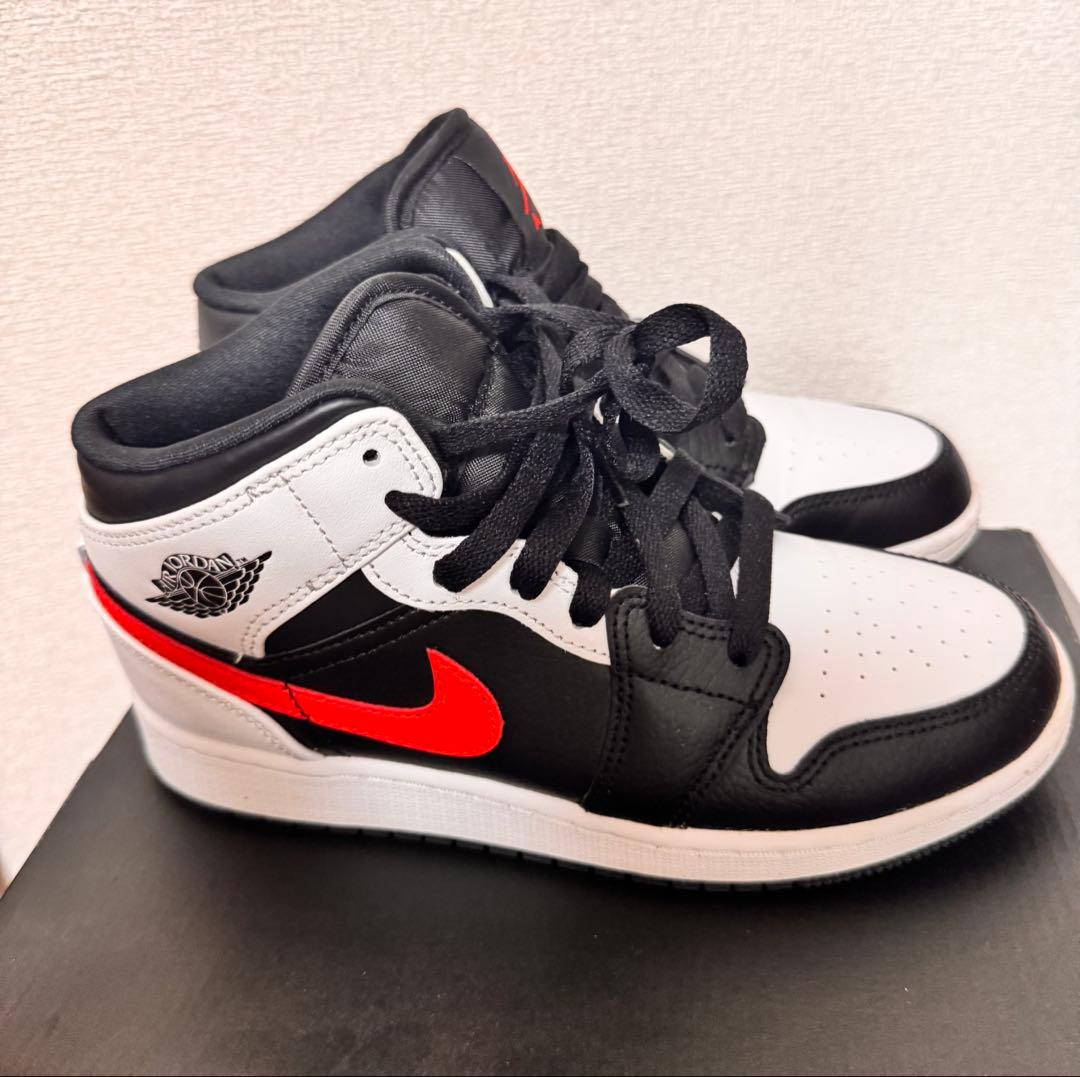 シューズ(男性用) NIKE AIR JORDAN 1 MID BLACK/CHILE 23cm