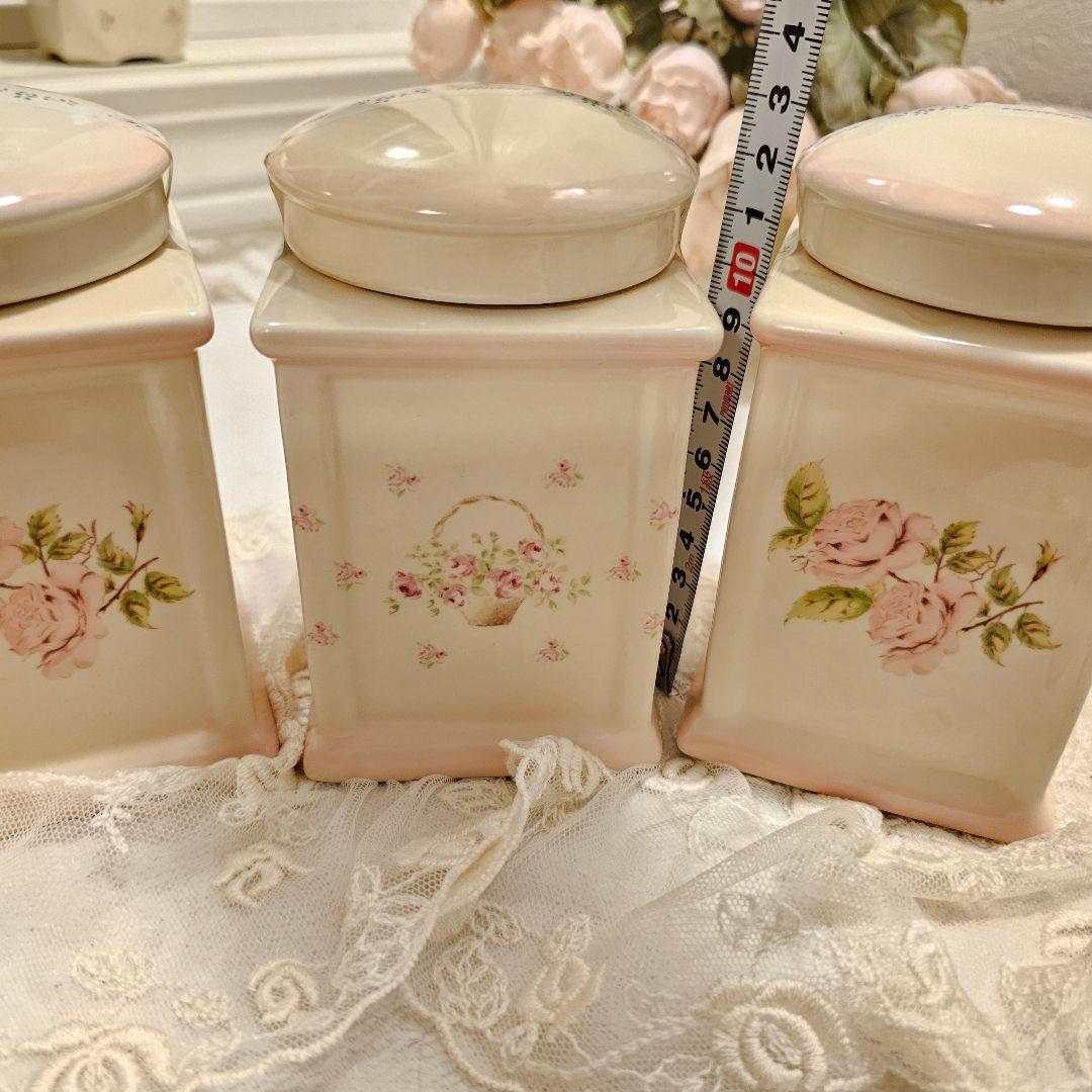 イマン imane ダイアナローズ・ローズバスケット 陶器 紅茶キャニスター