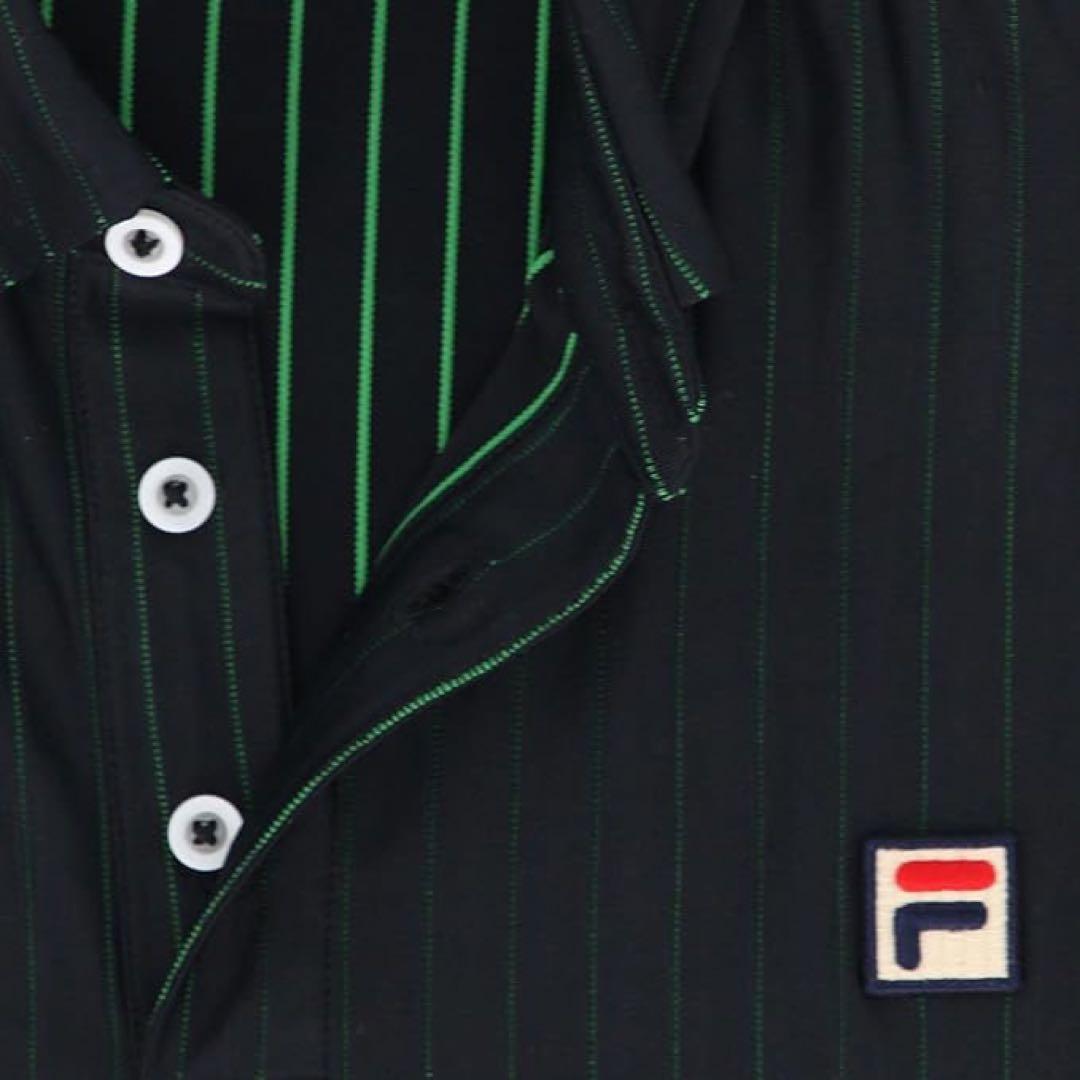 FILA フィラ テニスウェア 半袖ゲームポロシャツ VM5628黒メンズM新品