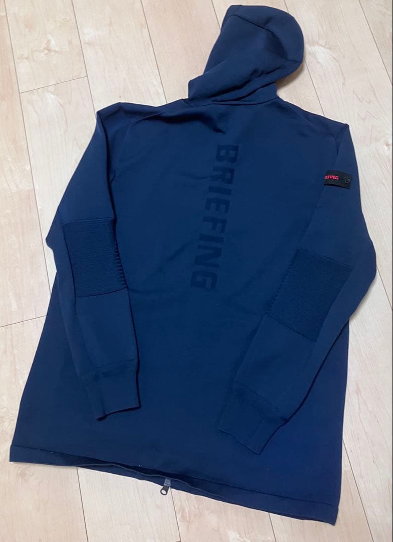 【美品】ブリーフィング ゴルフ ニットパーカ　XL BRIEFING ネイビー