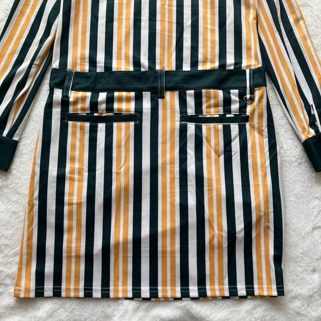 新品タグ付✨キスオンザグリーン ゴルフワンピース M ストライプ UV 冷感 M
