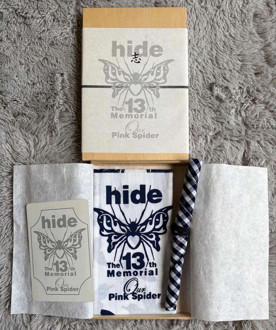 hide　13回忌　引き物　7点セット　カード　香袋　手ぬぐい　箸