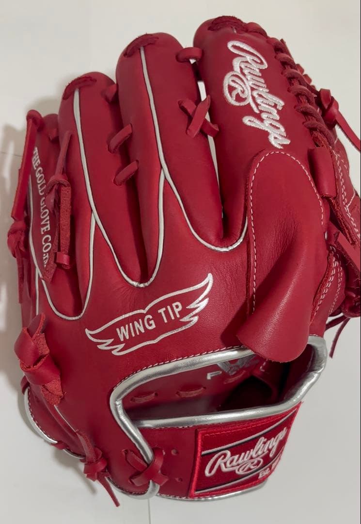ローリングス　投手用軟式グローブ　赤色 【定価】19,800円