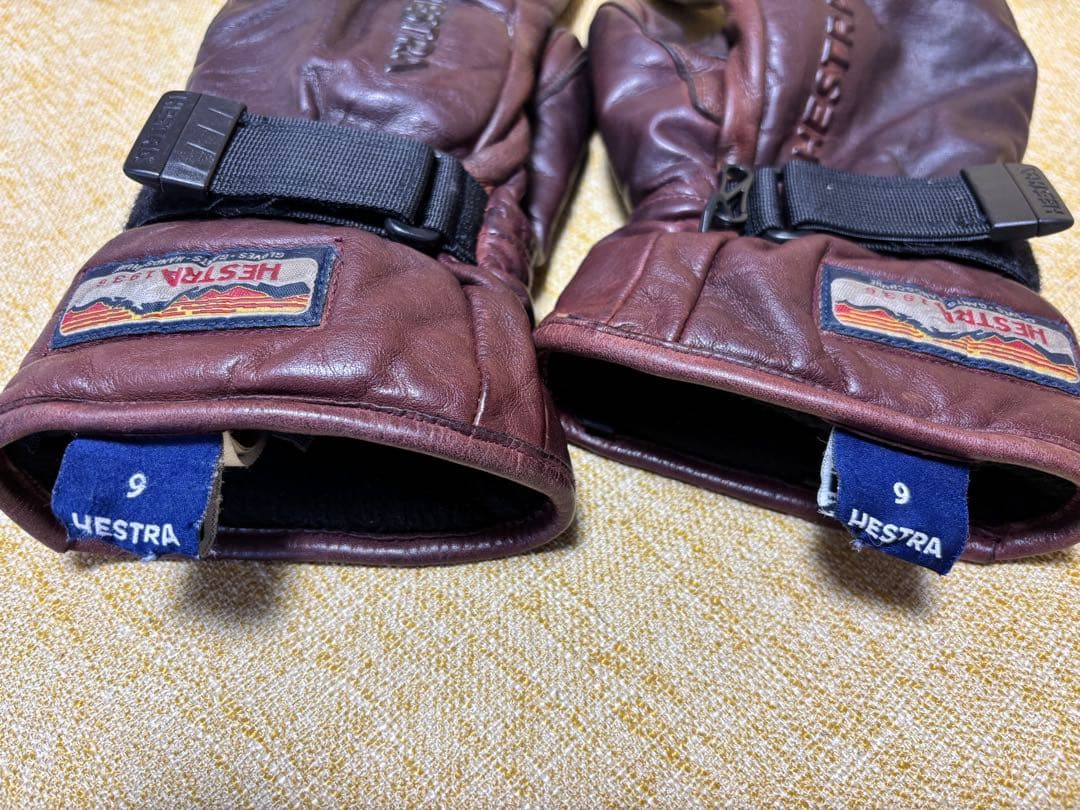 Hestra レザーグローブ サイズ9 ワインレッド