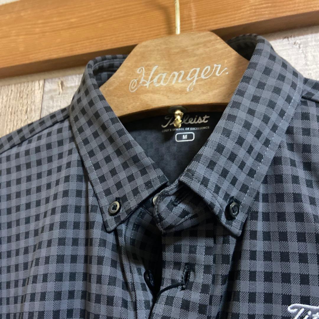 【新品】Titleistタイトリスト　チェック　ストレッチシャツ　ゴルフウェアM