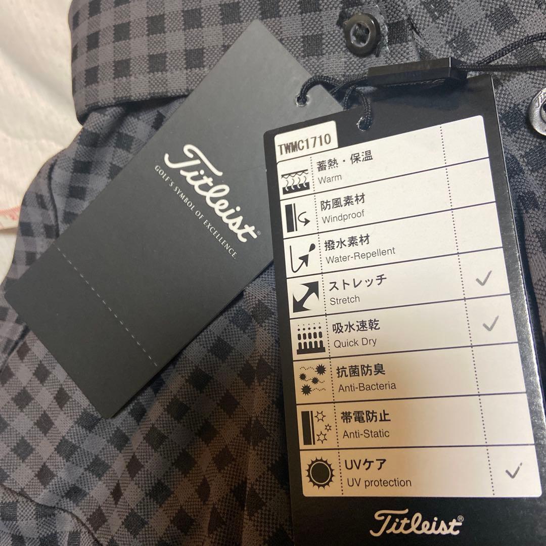【新品】Titleistタイトリスト　チェック　ストレッチシャツ　ゴルフウェアM