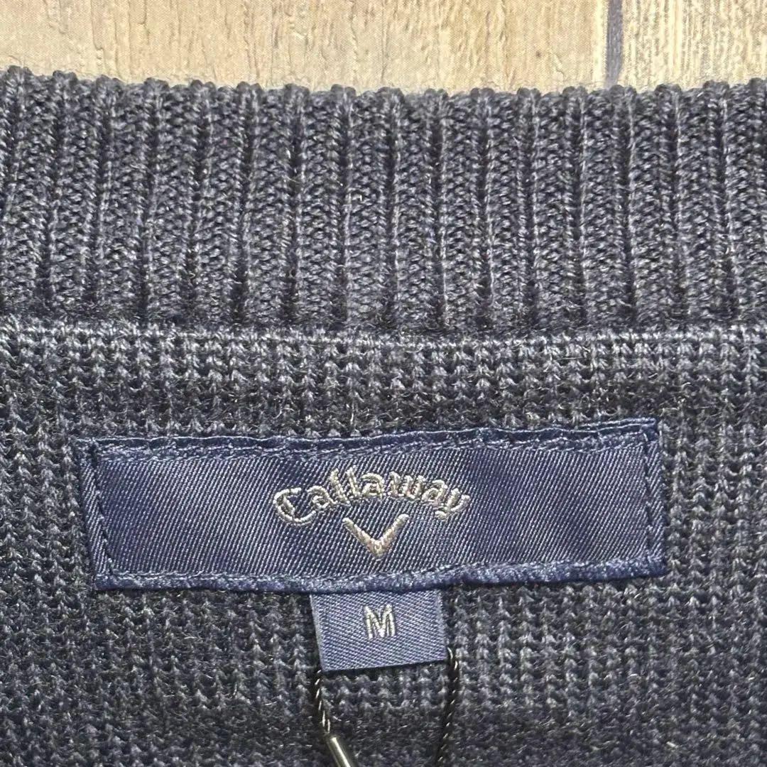 キャロウェイ　Callaway 長袖　ニット　セーター 刺繍ロゴ　ウール混　M