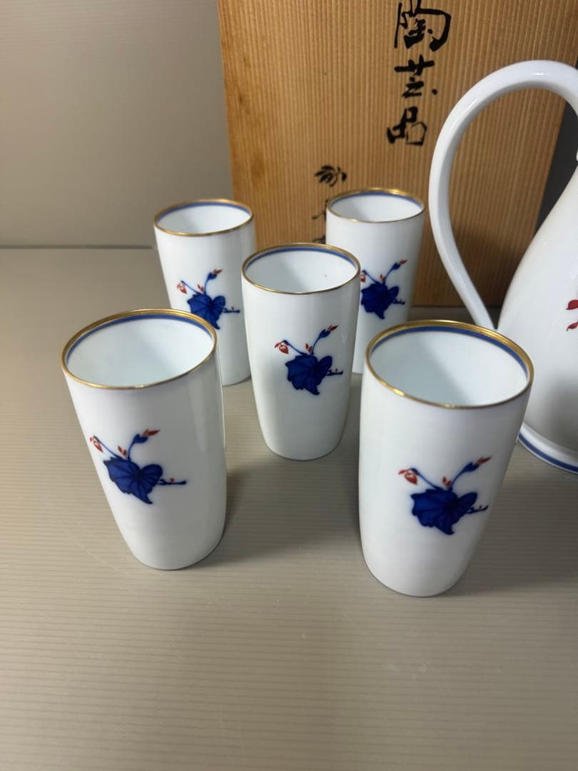 2370 香蘭社　オールド　1950年代　茶器セット　ティーポット1客　湯呑5客